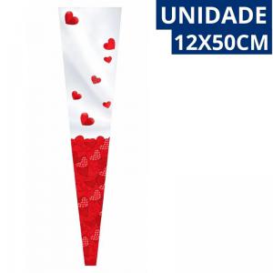 Puxador Cone Policristal Vermelho Decorado Coração 12X50Cm para Móveis Armários