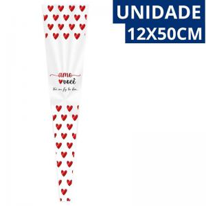 Topo de Bolo Cone Policristal Amo Você 12X50Cm Decoração Romântica