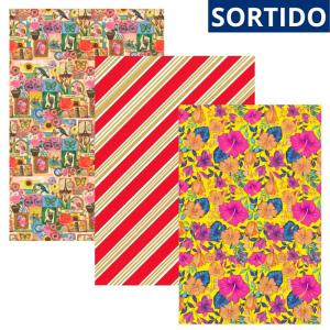 Papel de Presente Sortido 50X60Cm 20 Folhas Cores Variadas para Embalagem Criativa