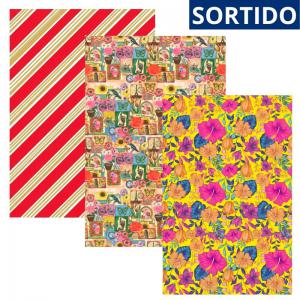 Papel de Presente 50X60Cm Sortido 20 Folhas Embrulho Decorativo Luxo