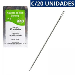 Agulha de Mão para Costura Darning Número 6 Aço Kit 20 Unidades
