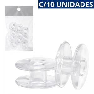 Kit 10 Bobinas Plásticas Baixas Transparente Embalagem Alimentos Supermercado Açougue