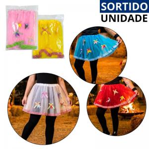 Saia Festa Junina Tule Decorada Tamanho Único 30X40Cm Cores Sortidas