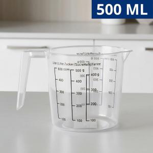 Jarra Plástica Graduada Medidora 500Ml Transparente Multiuso Confeitaria