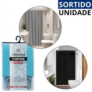 Cortina para Box de Banheiro 180X180 Impermeável Estampas Sortidas