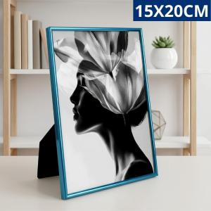 Porta Retrato Vidro 15X20 Horizontal Vertical Borda Prata Dourada Elegante