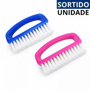 Kit 2 Escovas Lava Unhas Plástica Colorida Higiene Manicure Pedicure