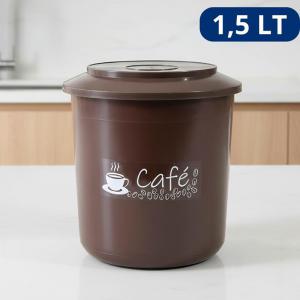 Pote Hermético Plástico Porta Mantimento para Café 1,5 Litros Organização