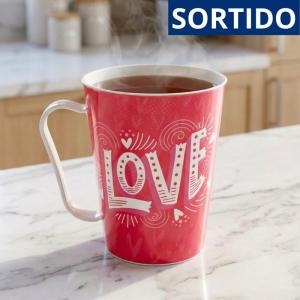 Caneca Plástica Cônica Namorados 430Ml Estampas Sortidas Presente Romântico