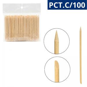 Palito Unha Madeira Natural 7 Centímetros 100 Unidades Manicure Pedicure