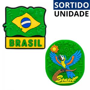 Imã de Geladeira Emborrachado Brasil Bandeira Mapa Souvenir Decorativo Unidade