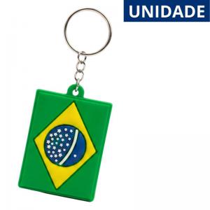 Chaveiro Brasil Emborrachado com Ímã Decorativo Bandeira Nacional Colecionável Presente