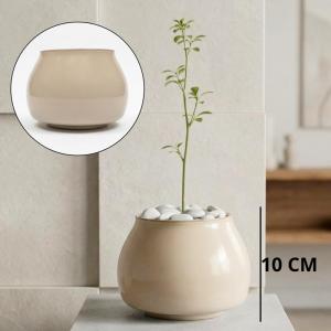 Vaso de Vidro Jupiter Nude Pequeno 10X13 Centímetros Decoração
