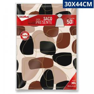 Saco Metalizado Estampado Essence 30X44Cm Kit 50 Unidades Embalagem Presente