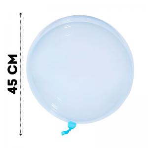 Balão Bubble Transparente Azul 45Cm 18 Polegadas Decoração Festa Unidade