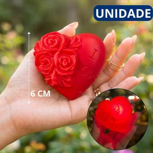 Luminária Coração Led Decorativa 3X6Cm Luz Noturna Romântica Bateria Ag10