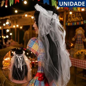 Tiara Coroa Noiva Festa Junina Véu Acessório Caipira Cabelo Feminino