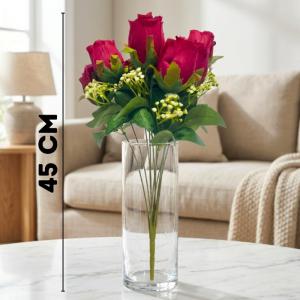 Buquê Flores Artificiais Botões Rosa Pink com Mosquitinho Decoração 45Cm