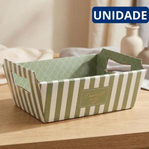 Cesta Papelão Decorativa Royal Média 22X15X9Cm Presente Decoração