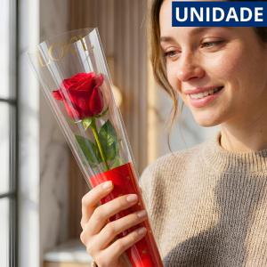 Suporte Cone Cristal Poliéster Scarlet 12X50Cm para Botões Decoração Eventos
