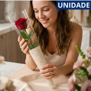 Cone Decorativo Policristal Essência Nude 12X50Cm Base Botão Rosa