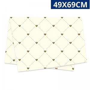 Tapete Capacho Poli Sujinho Decorado Coração Marfim 49X69Cm Antiderrapante Porta