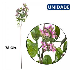 Haste Artificial Folhagem Roxa Lilás com Sementes Exóticas 76Cm Decoração