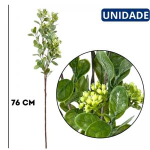 Haste Artificial Folhagem com Sementes Exóticas Creme 76 Centímetros Decoração