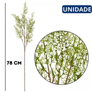 Haste Artificial Gipsofila Premium Branca com Bolinhas 78Cm Decoração