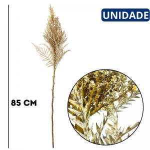 Haste Espiga Champanhe Artificial 85Cm Decoração Arranjo Luxo Festa Dourada