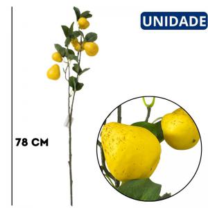 Haste Artificial de Pera com Folhagens 78Cm Arranjo Permanente Decorativo