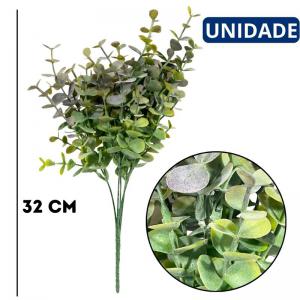 Buquê de Eucalipto Artificial Verde 5 Hastes 32Cm Decoração Permanente
