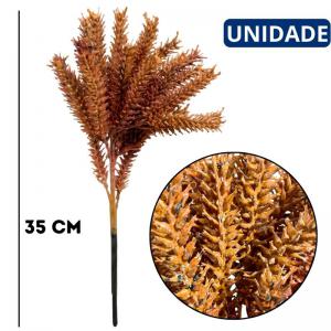 Haste Artificial Pinheiro Laranja Envelhecido 35Cm Decoração Natal Outono