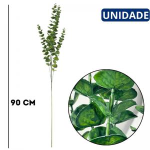 Haste Artificial Eucalipto Verde 90Cm Decoração Buquê Arranjo Floral Casa