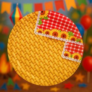 Prato Descartável Cartão Arraia Girassol 32Cm Grande Festa Decoração Unidade