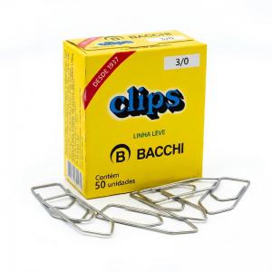 Clips Aço Galvanizado Número 3/0 Caixa 50 Unidades Escritório Papelaria