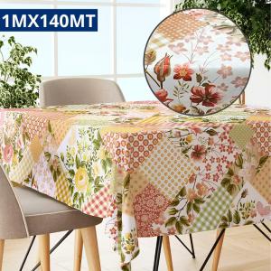 Toalha Térmica Floral Rosas Patchwork 1X1,40M Mesa Decoração Cozinha