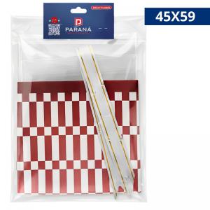 Saco Cristal Celofane Cesta Café Manhã 45X59 Barrado Borgonha Laço