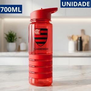 Garrafa Squeeze Flamengo 700Ml Rubro Negro Presente Torcedor Crf Academia