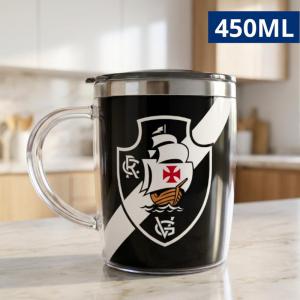 Caneca Térmica Vasco da Gama 450Ml Plástico Inox Tampa Hermética