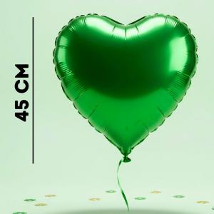 Balão Metalizado Coração Verde 45Cm Decoração Festa Romântica