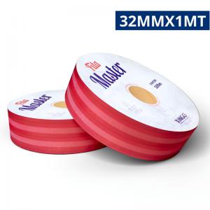 Fita Decorativa Xingo 32Mm Vermelha Listrada para Laços Artesanato Presente