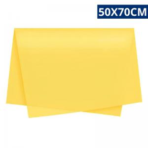 Papel Seda Liso Amarelo Canário 50X70Cm Folha Unidade Artesanato Decoração