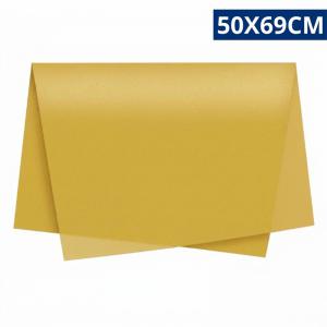 Papel Seda Liso Metalizado Ouro 50X69Cm para Presente e Decoração