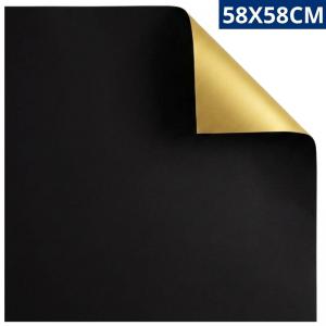 Papel Poli Liso Dupla Face Preto Ouro 58X58Cm Embalagem Presente Luxo