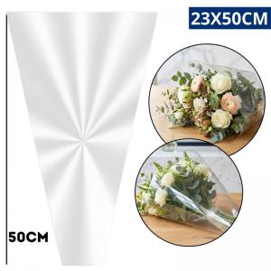 Poli Cristal Cone Incolor 23X50Cm para Bouquet Arranjo Flores Decoração