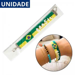 Pulseira Brasil Copa do Mundo Futebol Torcedor Unissex Corrente Ajustável