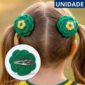 Presilha Cabelo Crochê Brasil Redonda Bico de Pato Feminina Estilo Artesanal