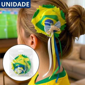Presilha Cabelo Chapéu Brasil Bico Pato Acessório Festa Torcida Único