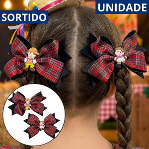 Laço Cabelo Xadrez Festa Junina Bico Pato Sortidos Caipira Charme